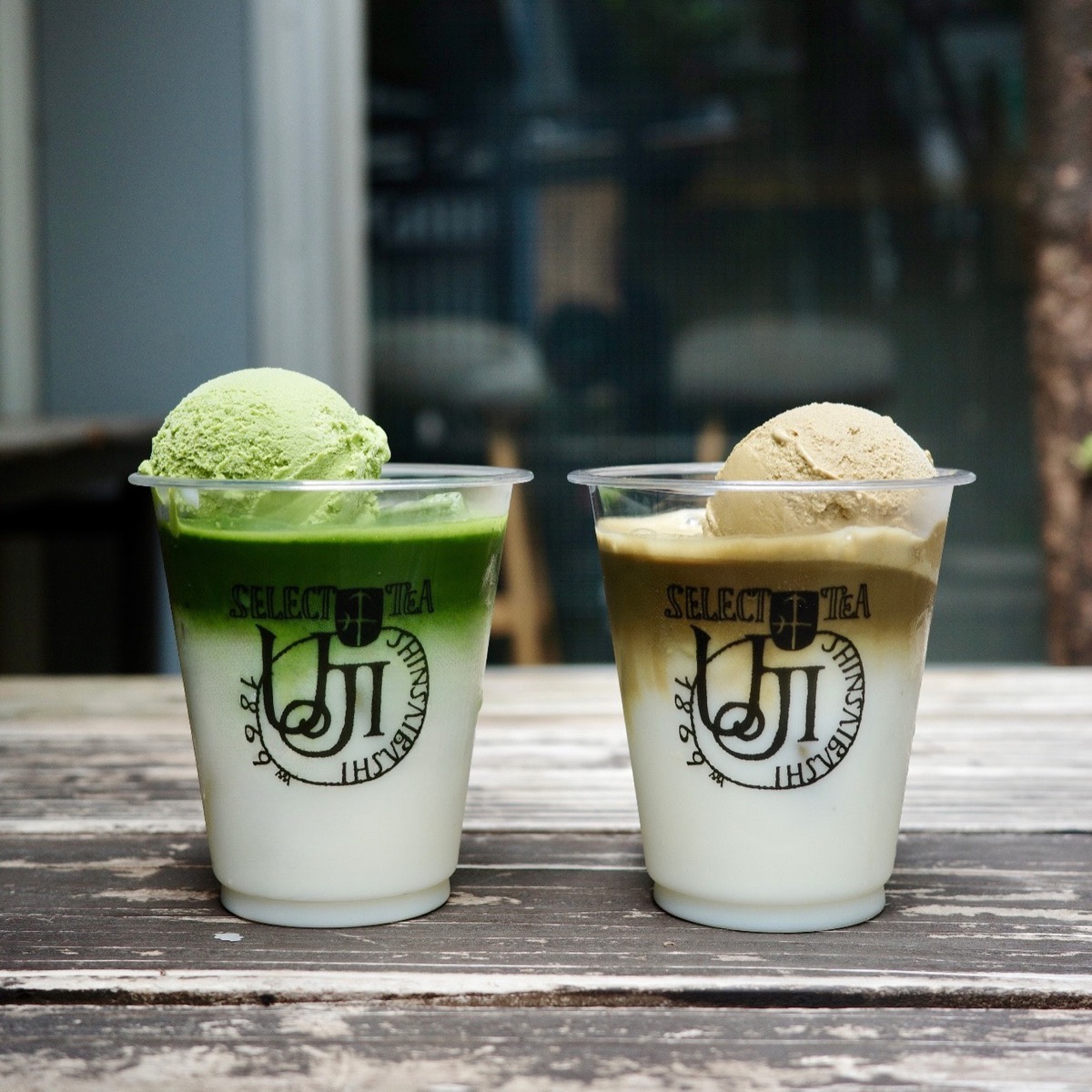 抹茶ラテとほうじ茶ラテ
