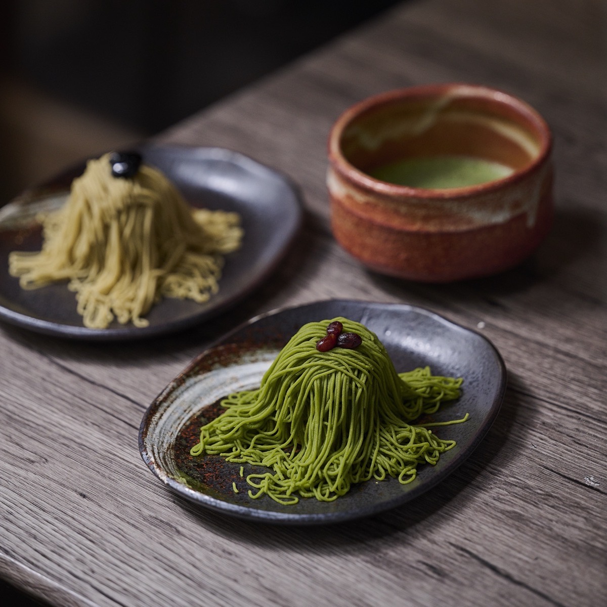 絞りたてモンブランセット（抹茶・ほうじ茶）